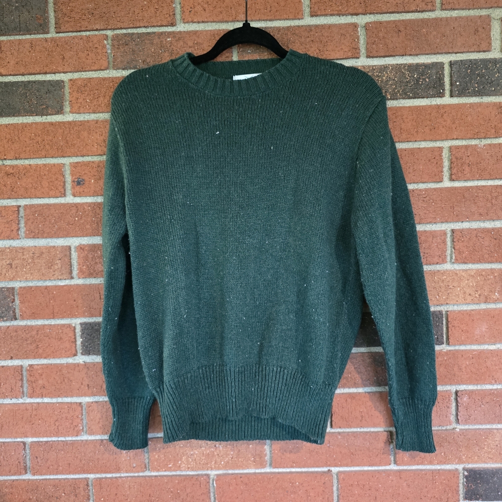 Vintage Shetland Wool Sweater Womans Small Green Crew Field Gear